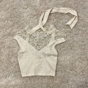 Windsor Cream Crop Top